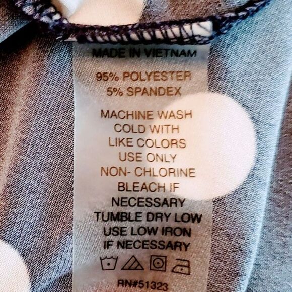 Chaus Women Oversized Blouse 3/4 Bell Sleeves Blue White Dots XXL - Picture 8 of 8